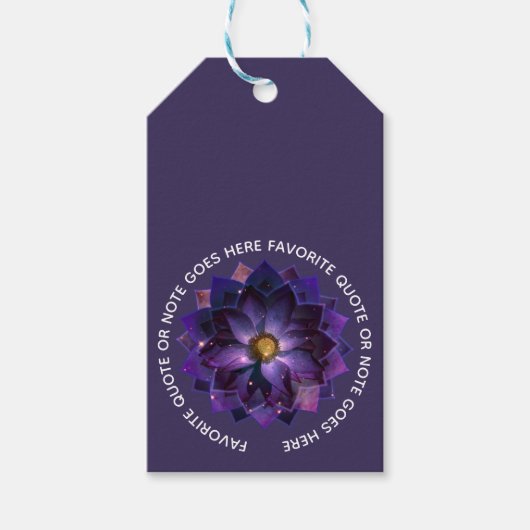 Mystieke Lotusbloem Mandala | New Age Cadeaulabel (Voorkant)