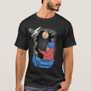 Mystieke Luiaard Vissersboot Boot Vissen Volde Maa T-shirt