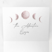 mystieke maan blush bruiloft drieluik uitnodiging (Binnenzijde eerst)