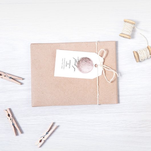 Mystieke Maan Blush Roze Bruiloft Dank u Cadeaulabel