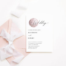 Mystieke Maan Blush Roze Bruiloft Uitnodiging
