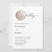 Mystieke Maan Blush Roze Bruiloft Uitnodiging (Voorkant)