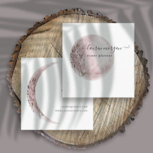 Mystieke Maan Blush Roze Elegant Vierkante Visitekaartje