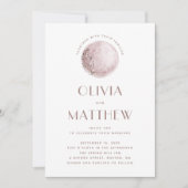 mystieke maan | Blush roze hemelse QR bruiloft Kaart (Voorkant)