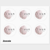 Mystieke Maan Blush Roze Monogram Sticker (Vel)