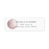 Mystieke maan blush roze retour adres label (Voorkant)