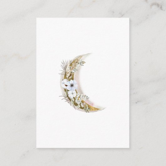 mystieke maan bohemian roze receptie informatiekaartje (Achterkant)