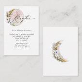 mystieke maan bohemian roze receptie informatiekaartje (Voorkant / Achterkant)