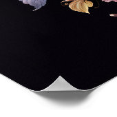 Mystieke maan en bloemen poster (Hoek)