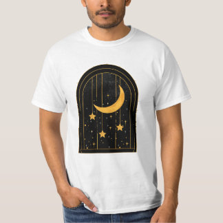 Mystieke Maan en Sterren Raam T-shirt