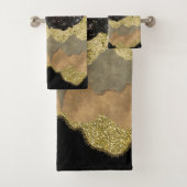 Mystieke Maan Gouden Bergen Landschap Moderne Glam Bad Handdoek (Insitu)