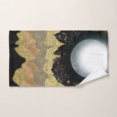 Mystieke Maan Gouden Bergen Landschap Moderne Glam Bad Handdoek (Handdoek)