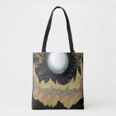 Mystieke Maan Gouden Bergen Landschap Moderne Glam Tote Bag (Voorkant)