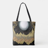 Mystieke Maan Gouden Bergen Landschap Moderne Glam Tote Bag (Achterkant)