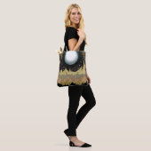 Mystieke Maan Gouden Bergen Landschap Moderne Glam Tote Bag (Op model)