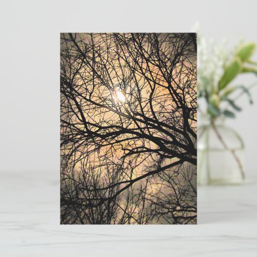 Mystieke maan Halloween uitnodiging (Staand voorkant)