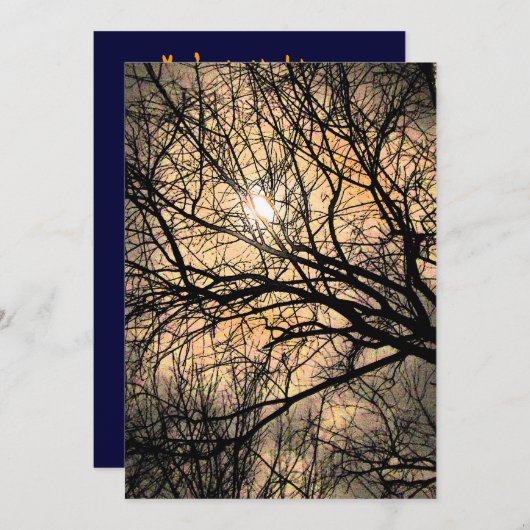 Mystieke maan Halloween uitnodiging (Voorkant / Achterkant)