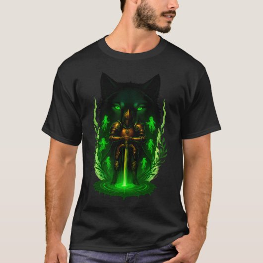 Mystieke Maan, Hemelse Kunst, Hand-Getextureerd T-shirt (Voorkant)