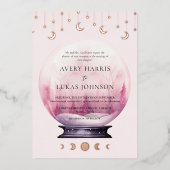 Mystieke Maan Huwelijk Folie Uitnodiging (Voorkant)