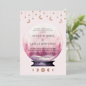 Mystieke Maan Huwelijk Folie Uitnodiging (Staand Voorkant)