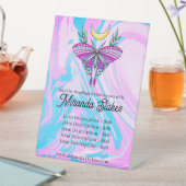 Mystieke Maan Moth Roze & Blauwe Tarot prijslijst Reclamebord Met Voetstuk (Insitu)