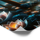 Mystieke Maan Tuin: Verlichte Bloemen Poster (Hoek)