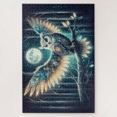 Mystieke Maanuil Hemels Woud Gloed Legpuzzel (Verticaal)