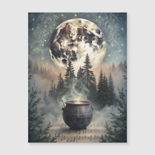 Mystieke maanverlichte boskast - Witchy Magic Art (Voorkant)