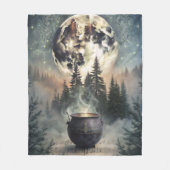 Mystieke maanverlichte boskast - Witchy Magic Art Fleece Deken (Voorkant)