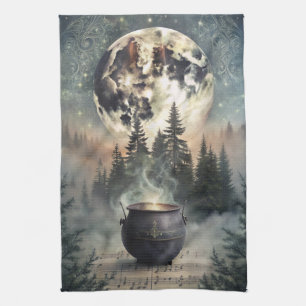 Mystieke Maanverlichte Bosketel - Hekserij Magisch Theedoek