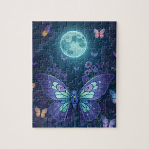 Mystieke maanverlichte fee in een betoverde tuin legpuzzel