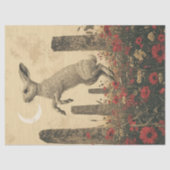 Mystieke Maanverlichte Haas Oude Staande Stenen Tissuepapier (Voorkant)