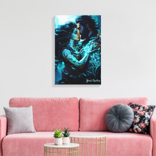Mystieke Maanverlichte Liefdes Fantasy Romance Canvas Afdruk