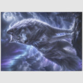 Mystieke Maanwolf Aurora Decoupage Tissuepapier (Voorkant)