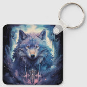 Mystieke Maanwolf Beschermer Sleutelhanger (Achterkant)