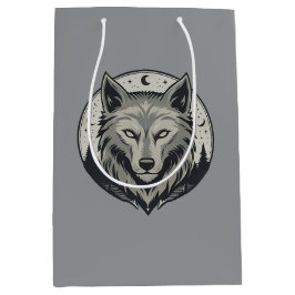 Mystieke Maanwolf Kop Vintage Design Medium Cadeauzakje