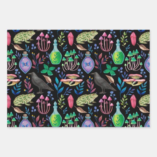 Mystieke Magic en Witchcraft Natuur Elements Inpakpapier Vel (Voorkant 3)