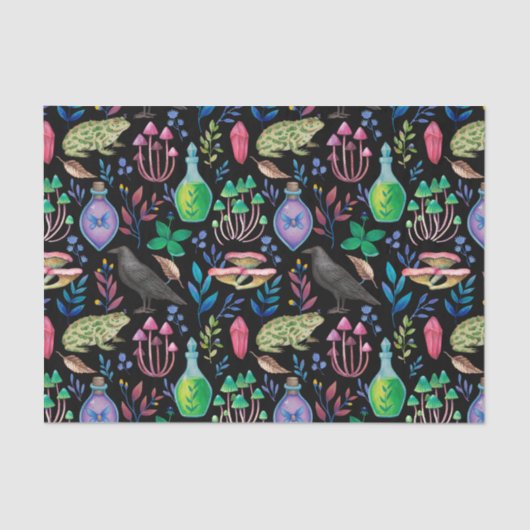 Mystieke Magic en Witchcraft Natuur Elements Tissuepapier (Voorkant)