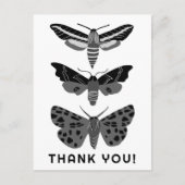 Mystieke Magische Motten Zwart en Wit BEDANKT Briefkaart (Voorkant)