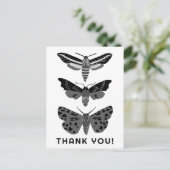 Mystieke Magische Motten Zwart en Wit DANK JE WEL Briefkaart (Staand voorkant)