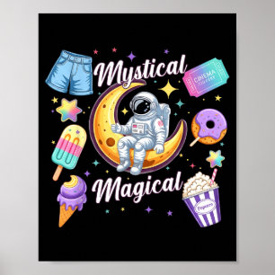 Mystieke Magische Retro Esthetische Ruimte Mannen  Poster