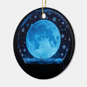 Mystieke Magische Sneeuwbol Volle Maan Keramisch Ornament (Links)