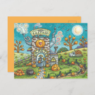 MYSTIEKE MAGISCHE TAARTFABRIEK Grappige zwarte kat Feestdagenkaart