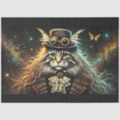 Mystieke Maine Coon Victoriaans Steampunk Decoupag Tissuepapier (Voorkant)