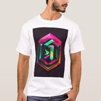 "Mystieke Majesteit: Geometrische Leeuw Logo met H T-shirt