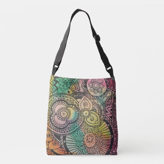 "Mystieke Mandala's: Canvas tas voor serene reizen (Achterkant)