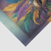 Mystieke Mardi Gras Mask Decoupage | levendig Tissuepapier (Detail)