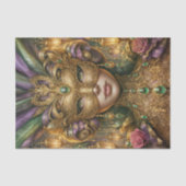Mystieke Mardi Gras Mask Decoupage Papier (Voorkant)