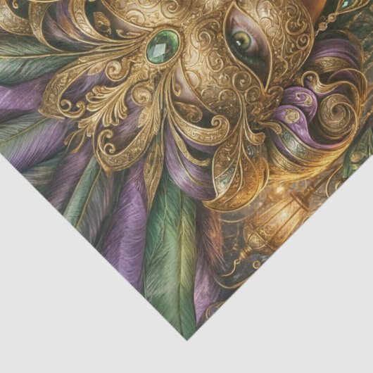 Mystieke Mardi Gras Mask Decoupage Papier (Detail)