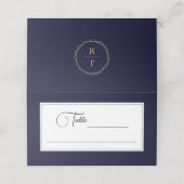 Mystieke Marine Blauwe Gouden Elementen Plaatskaartje (Buitenkant ongevouwen)